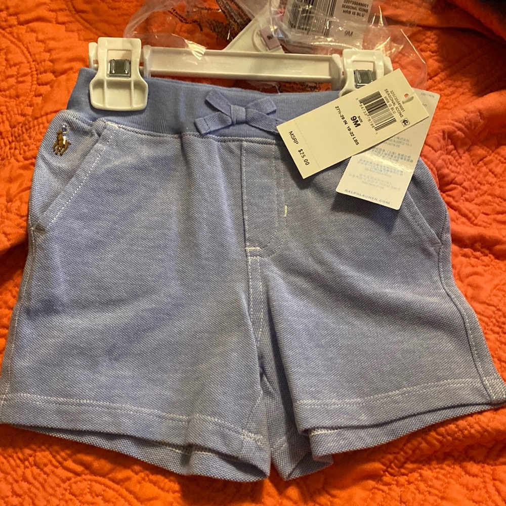 Blue infant polo shorts